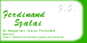 ferdinand szalai business card