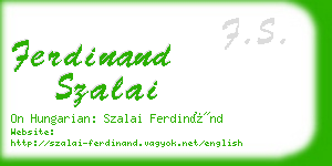 ferdinand szalai business card